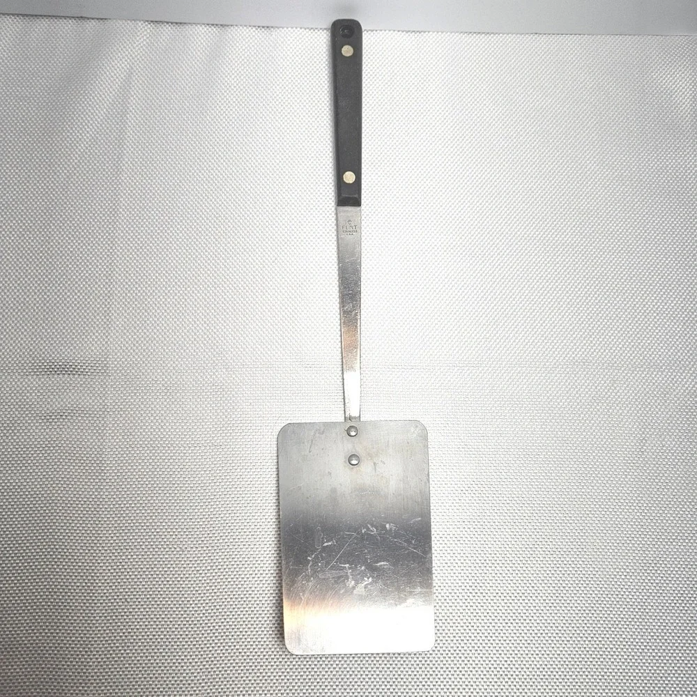 Ekco Flint Stainless Steel Spatula‎ Black Riveted Handle Vintage USA